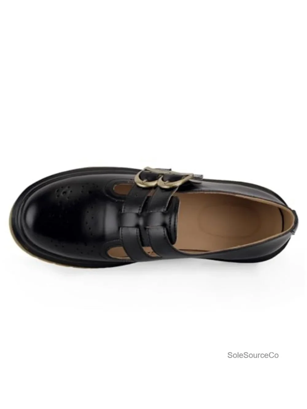 Chunky Mary Janes Women Double Buckle Strap Platform Shoes Faux Leather